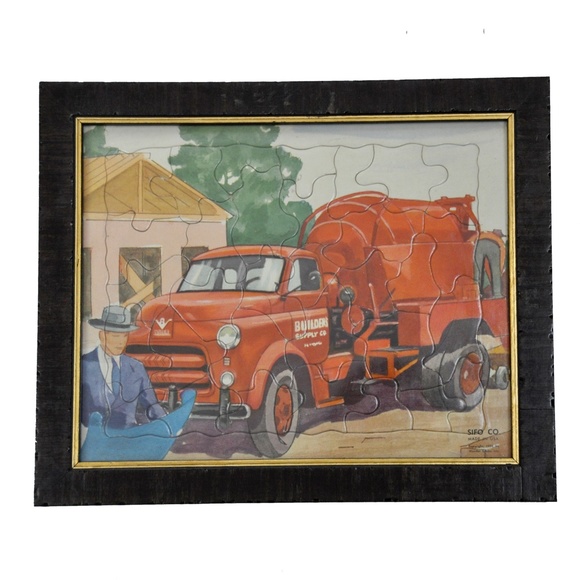 Vintage SIFO Toys 1954 Trucks Framed Puzzle Set - Picture 6 of 16
